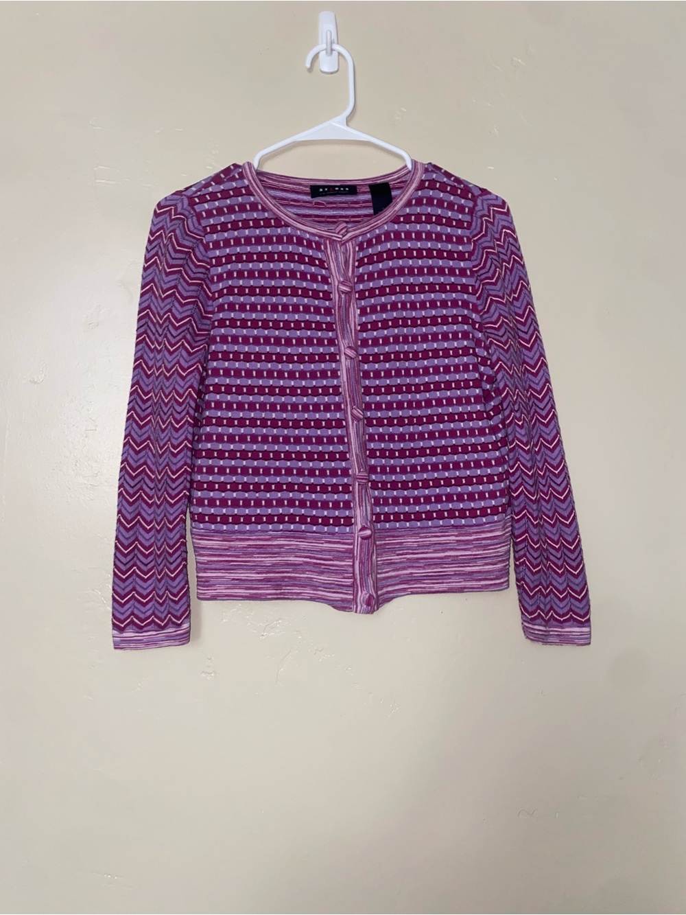 Axcess Pink Patterned Knit Cardigan